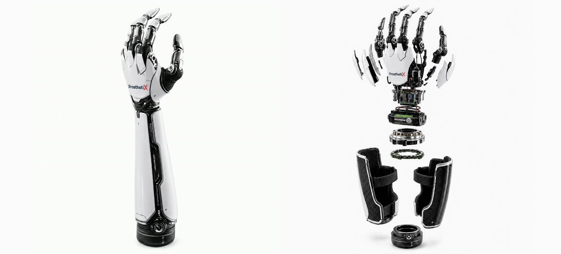 PRX 1 concept plate, assembled and exploded views